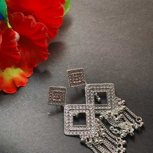 Faltu Fit Elegant Silver-Plated Dangler Earrings for Women