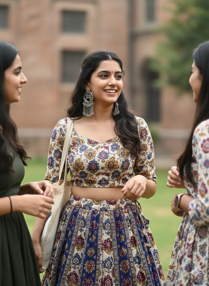 Faltufit Ethnic Peacock Chain Earrings