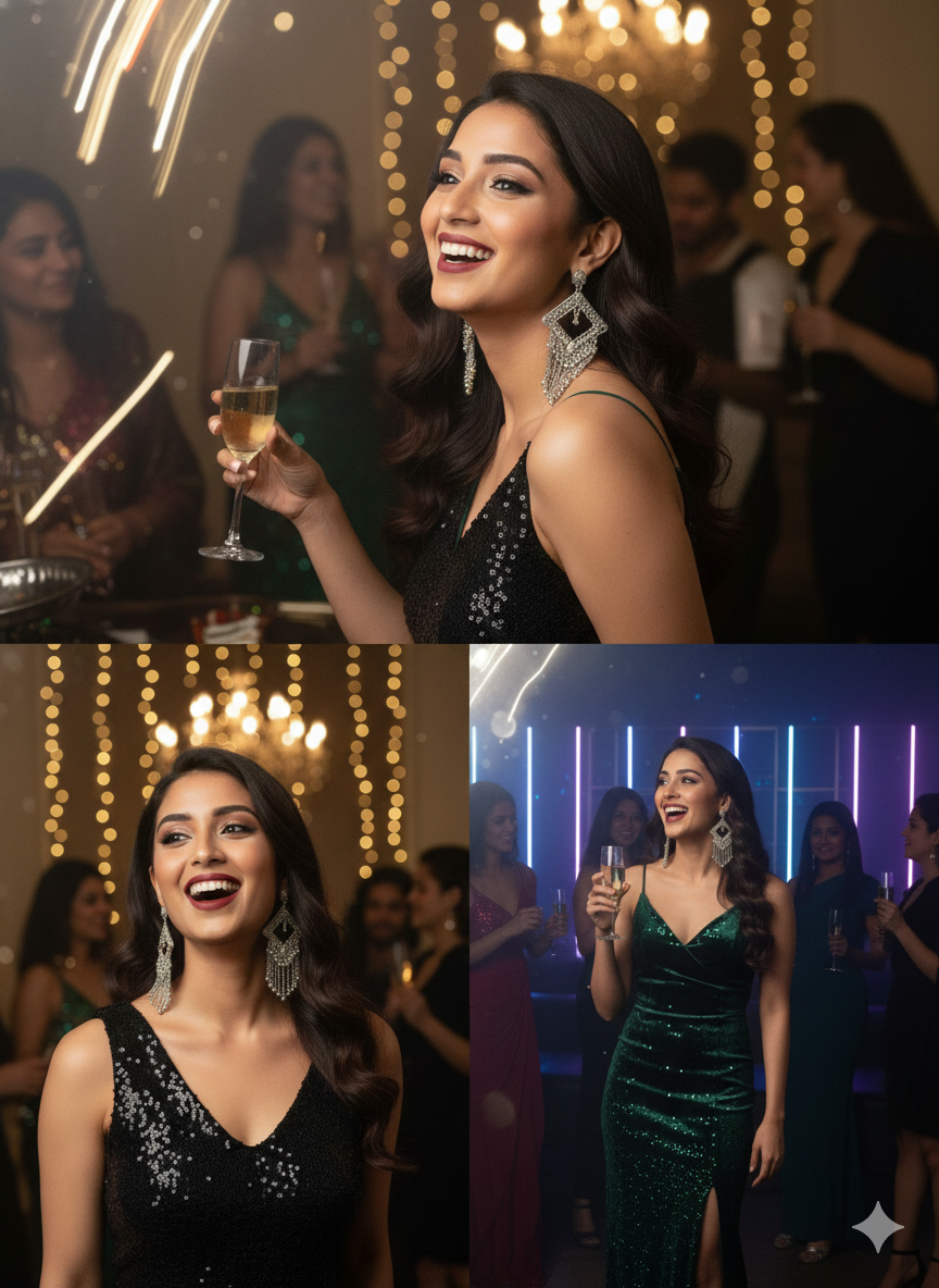 Faltu Fit Traditional Silver-Plated Chain Dangler Earrings