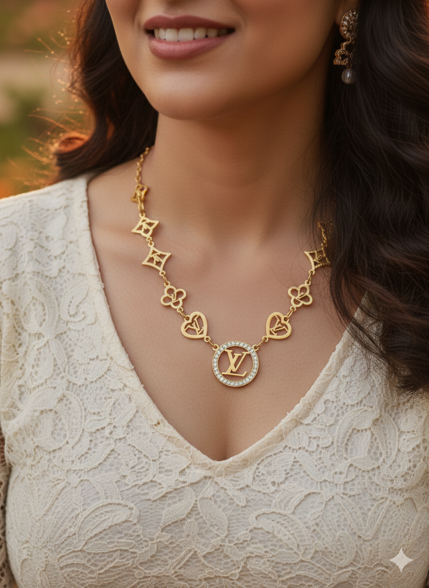 Faltu Fit Luxury Charm Gold-Plated Designer Necklace