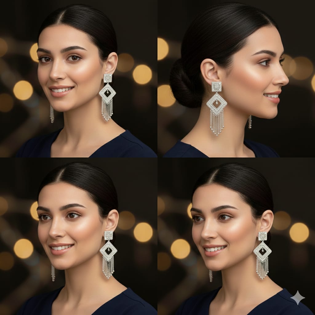 Faltu Fit Elegant Silver-Plated Dangler Earrings for Women