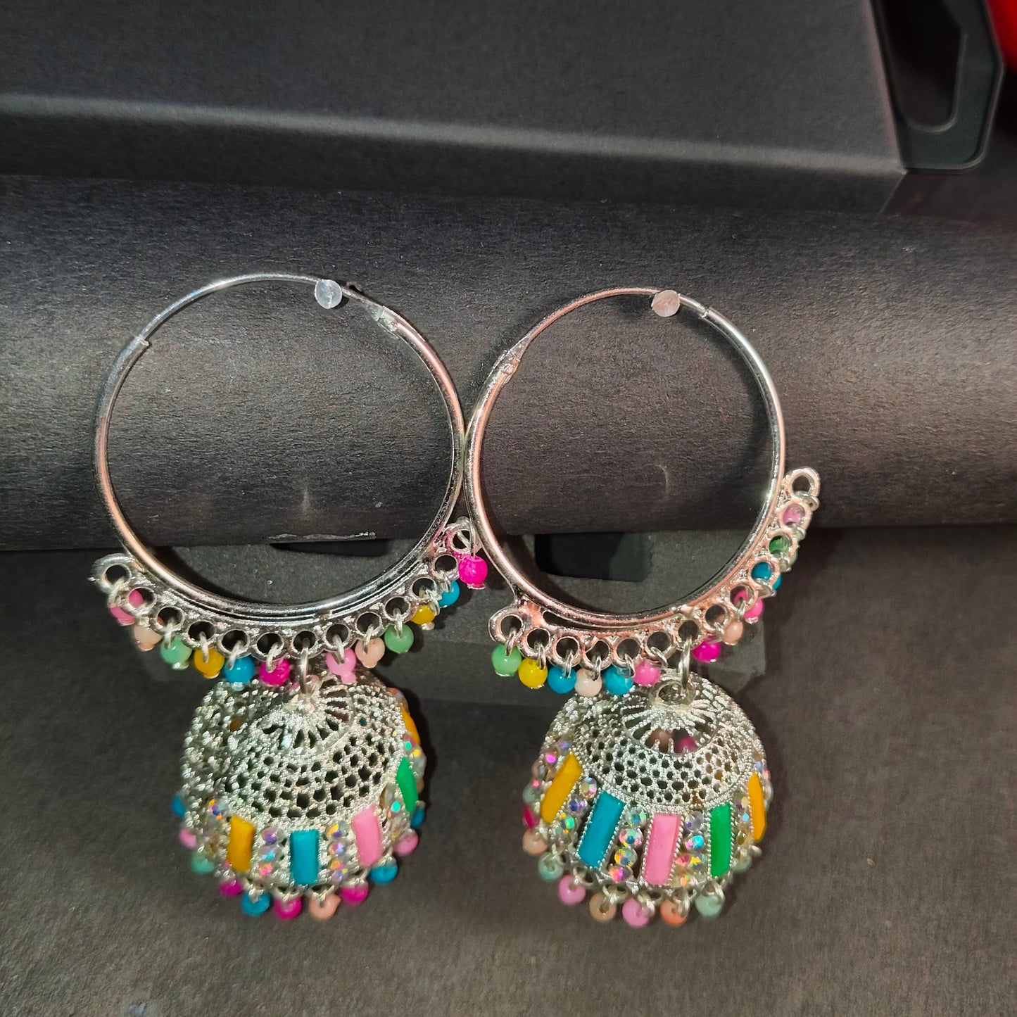 Faltufit's Bohemian Rhapsody Multi-Color Beaded Jhumka Hoops