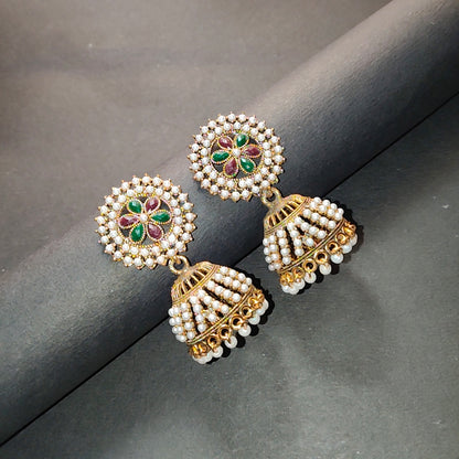Faltufit Royal Bloom Drop Earrings