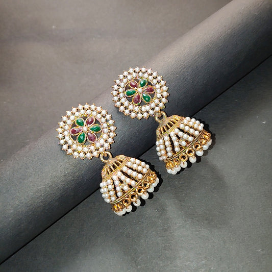 Faltufit Royal Bloom Drop Earrings