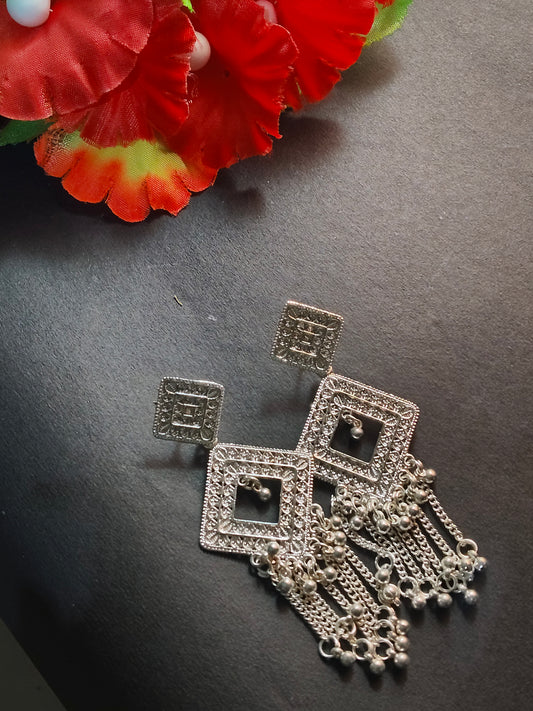 Faltu Fit Elegant Silver-Plated Dangler Earrings for Women