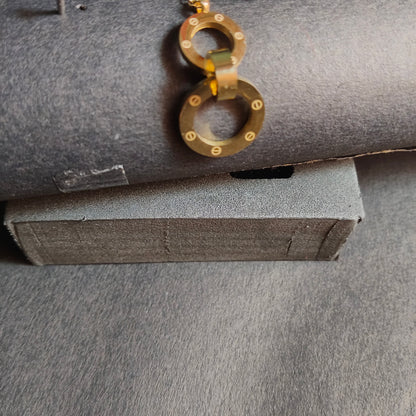 Faltu Fit Minimal Gold-Plated Double Ring Pendant Necklace for Women