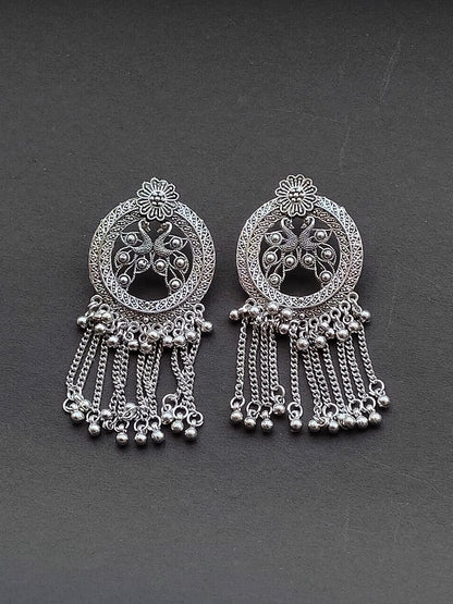 Faltufit Ethnic Peacock Chain Earrings